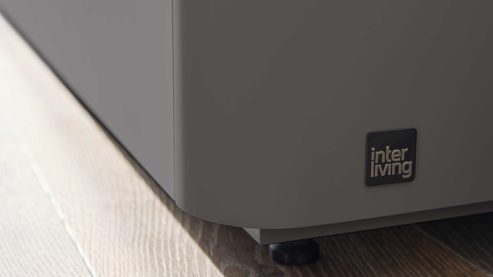 Sideboard Interliving aus Holz in Dunkelgrau Interliving Wohnzimmer Serie 2035 - Sideboard dunkelgrauer Mattlack - drei Schubladen, zwei Türen, Länge ca. 200 cm