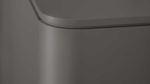 Highboard Interliving aus Holz in Dunkelgrau Interliving Wohnzimmer Serie 2035 - Highboard dunkelgrauer Mattlack - drei Schubladen, drei Türen