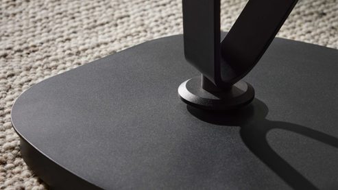 Couchtisch Interliving aus Keramik in Grau Interliving Couchtisch Serie 6233 silberfarbene Keramik & schwarzer Stahl - 90-149 x 60 cm