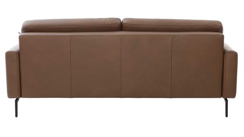 Dreisitzer Interliving aus Leder in Braun Interliving Sofa Serie 4066 – Dreisitzer walnussfarbenes Leder Cloudy noce & schwarze Metallfüße – Länge ca. 208 cm