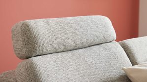 Kopfstütze Interliving aus Stoff in Hellgrau Interliving Sofa Serie 4066 – Kopfstütze granitfarbener Webstoff Lian - ca. 71 x 18 cm