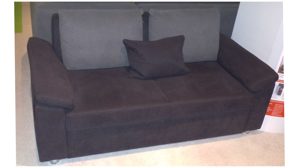Schlafsofa Poco | steinpol aus Stoff in Schwarz Grau POCO Schlafsofa Westpoint XC 140 x 210 cm, Funktionssofa Bezug 20953 Paris schwarz & chromfarbene Metallüße