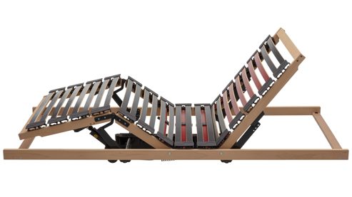 Lattenrost Interliving aus Holz in Holzfarben Interliving Lattenrost Serie 1952 mit drei Motoren dreifach motorisch mit Funk-Fernbedienung – Liegefläche ca. 90 x 200 cm