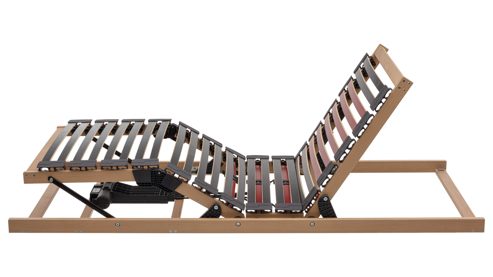 Lattenrost Interliving aus Holz in Holzfarben Interliving Lattenrost Serie 1952 - flacher Smartrahmen zweifach motorisch mit Handschalter – Liegefläche ca. 80 x 200 cm