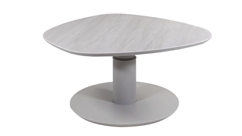 Couchtisch Vierhaus aus Glas in Grau vierhaus Couchtisch 1886-CAL-SGR hellgraue Steinoptik  - ca. 80 cm Durchmesser