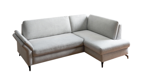 Ecksofa Steinpol sit&more aus Stoff in Hellgrau Polsterprogramm Wanda - Ecksofa silberfarbener Bezug - Stellfläche ca. 241 x 173 cm