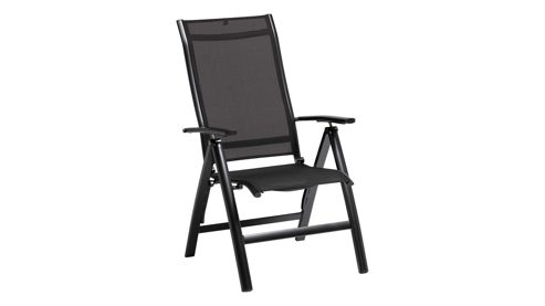 Gartenstuhl /-sessel Kettler aus Aluminium Kunstfaser in Anthrazit KETTLER Multipositionssessel LEGATO CURVE - Klappsessel anthrazitfarbenes TEXTILENE® & Aluminium