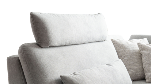 Kopfstütze Steinpol sit&more aus Stoff in Hellgrau Polsterprogramm Wanda - Kopfstütze silberfarbenes Flachgewebe - ca. 108 x 25 cm