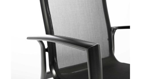 Gartenstuhl /-sessel Kettler aus Aluminium Kunstfaser in Anthrazit KETTLER Stapelsessel LEGATO CURVE - Gartensessel anthrazitfarbenes TEXTILENE® & Aluminium