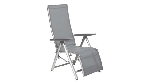 Gartenstuhl /-sessel Kettler aus Aluminium Kunstfaser in Silber Anthrazit KETTLER Relaxsessel CIRRUS - Liegestuhl TEXTILENE® & Aluminium, silber & anthrazit-grau