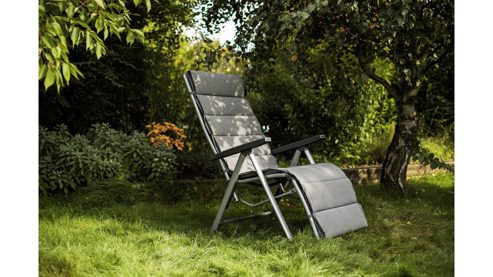 Gartenstuhl /-sessel Kettler aus Aluminium Kunstfaser in Silber Anthrazit KETTLER Relaxsessel CIRRUS - Liegestuhl TEXTILENE® & Aluminium, silber & anthrazit-grau