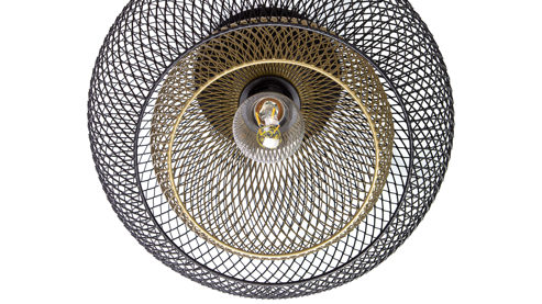 Deckenleuchte Globo lighting aus Metall in Schwarz GLOBO Lampen Serie Selina - Deckenlampe schwarzes & goldenes Metall – Durchmesser ca. 30 cm