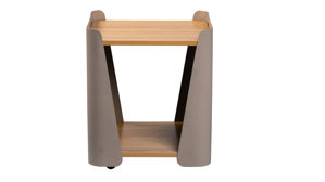 Couchtisch M2 kollektion aus Holz in Holzfarben Beistelltisch Sandro Eiche & Grau - ca. 40 x 48 cm