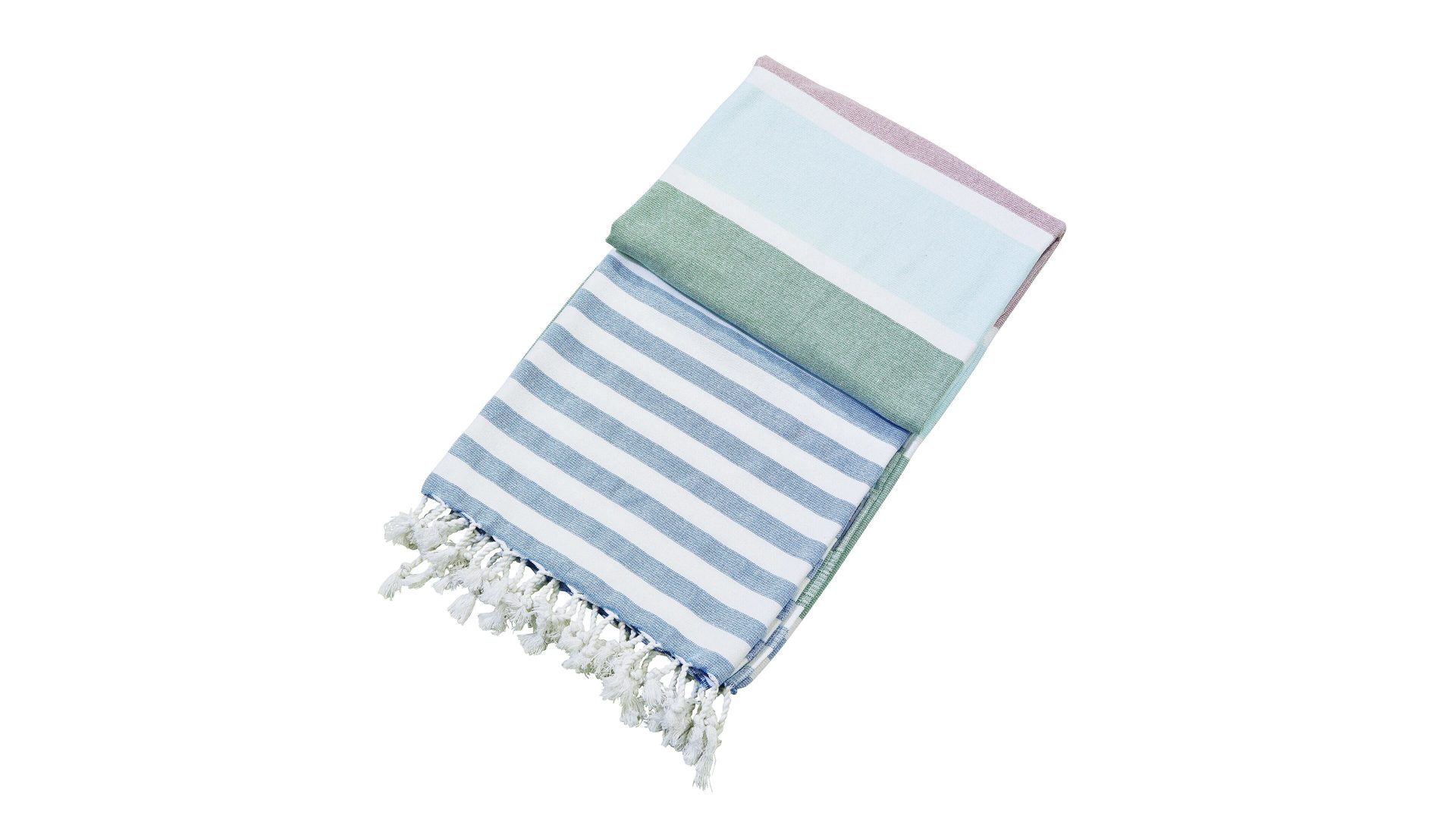 Hamamtuch Done.® aus Stoff in Grün done.® Hamamtuch Casablanca blau-grüne Streifen – ca. 90 x 160 cm