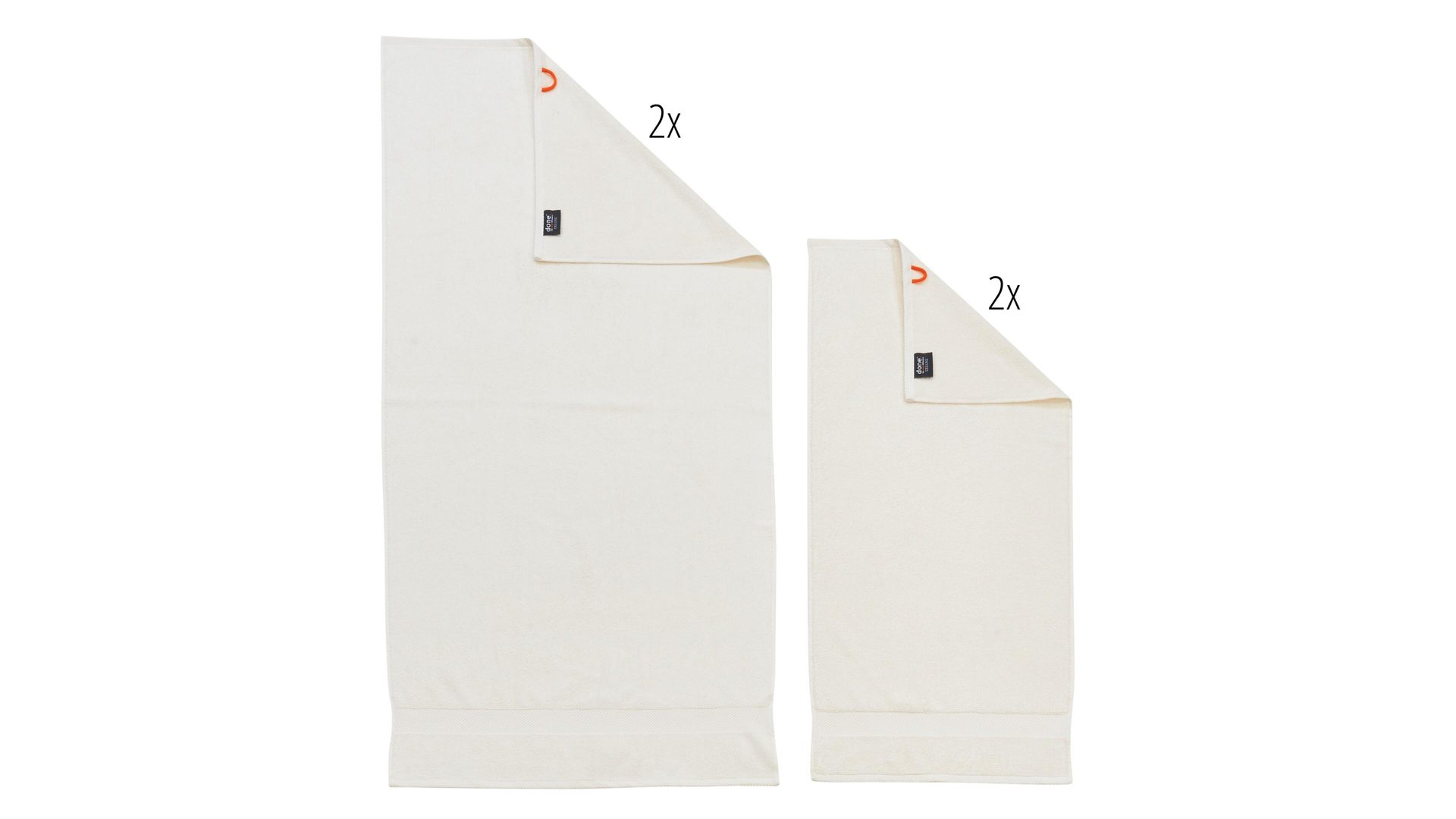 Handtuch-Set Done.® aus Stoff in Weiß done.®Handtuch-Set Deluxe weiße Baumwolle – vierteilig