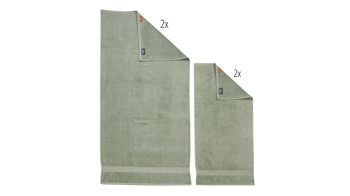 Handtuch-Set Done.® aus Stoff in Grün done.® Handtuch-Set Deluxe für Ihre Heimtextilien eisbergfarbene Baumwolle – vierteilig