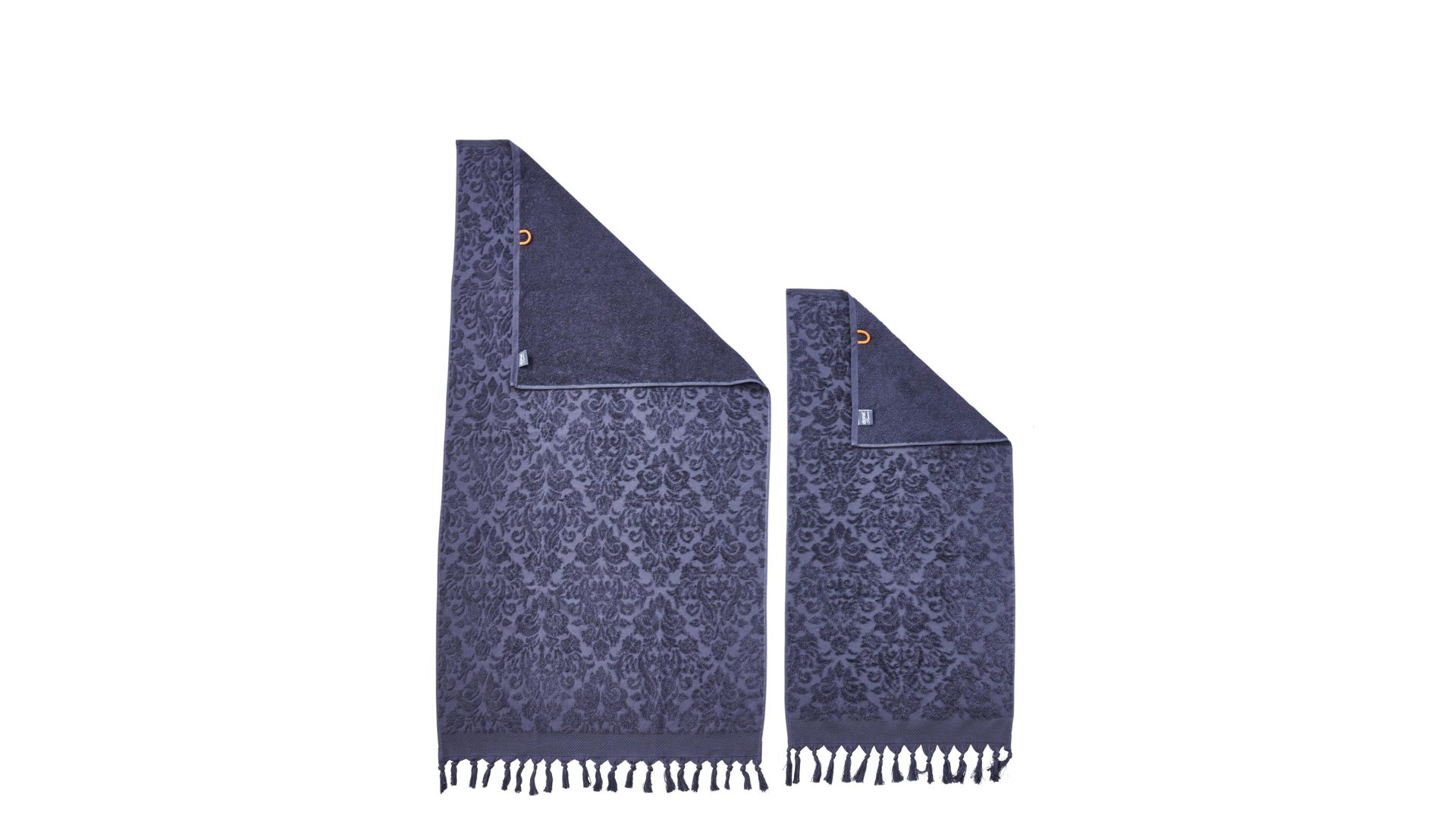 Handtuch-Set Done.® aus Stoff in Anthrazit done.® Handtuch-Set Provence Ornaments anthrazitfarbene Baumwolle – zweiteilig