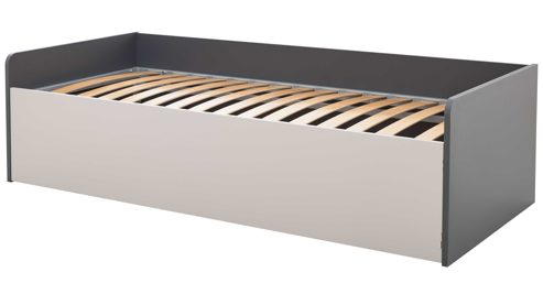 Funktionsbett Interliving aus Holz in Grau Interliving Jugendzimmer Serie 1701 - Funktionsbettgestell Dunkelgrau & Sandgrau - Liegefläche ca. 90 - 170 x 190 - 200 cm