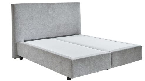 Boxspringbett Interliving aus Stoff in Hellgrau Interliving Bettsystem Serie 1414 - Boxspringbett platingrauer Bezug GFS 49 - Liegefläche ca. 180 x 200 cm