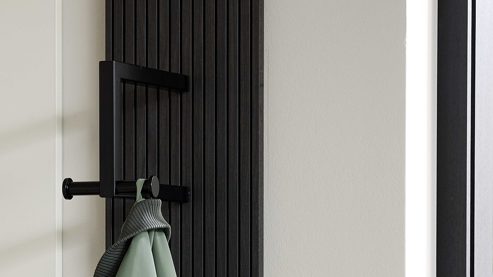 Garderoben-Set Interliving aus Holz in Weiß Interliving Garderobe Serie 6015 - Garderoben-Set Weiß & Mooreiche - sechsteilig