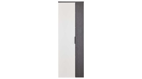 Garderobenschrank Interliving aus Holz in Weiß Interliving Garderobe Serie 6015 - Garderobenschrank Weiß & Mooreiche - zwei Türen, Breite ca. 60 cm