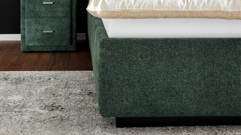 Polsterbett Interliving aus Stoff in Grün Interliving Bettensystem Serie 1420 - Polsterbett moosgrüne Chenille Toni - Liegefläche ca. 180 x 200 cm