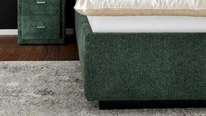 Polsterbett Interliving aus Stoff in Grün Interliving Bettensystem Serie 1420 - Polsterbett moosgrüne Chenille Toni - Liegefläche ca. 180 x 200 cm