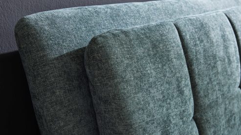 Polsterbett Interliving aus Stoff in Grün Interliving Bettensystem Serie 1420 - Polsterbett moosgrüne Chenille Toni - Liegefläche ca. 180 x 200 cm