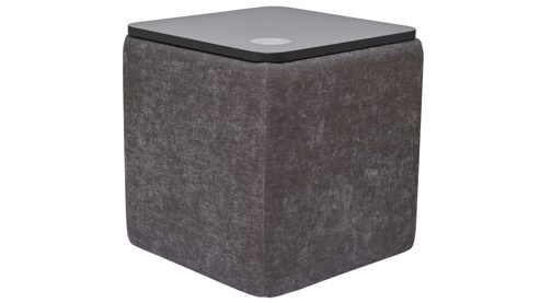 Nachtkommode Interliving aus Stoff in Anthrazit Interliving Bettensystem Serie 1420 - Nachtkonsole anthrazitfarbener Bezug Vera - ca. 48 x 48 cm