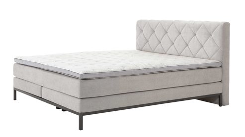 Boxspringbett Sun garden | 162739 aus Stoff in Hellgrau Sun Garden Boxspringbett BX 2180 Rockaway Stoff 50456-720 silber – Liegefläche ca. 140 x 200 cm
