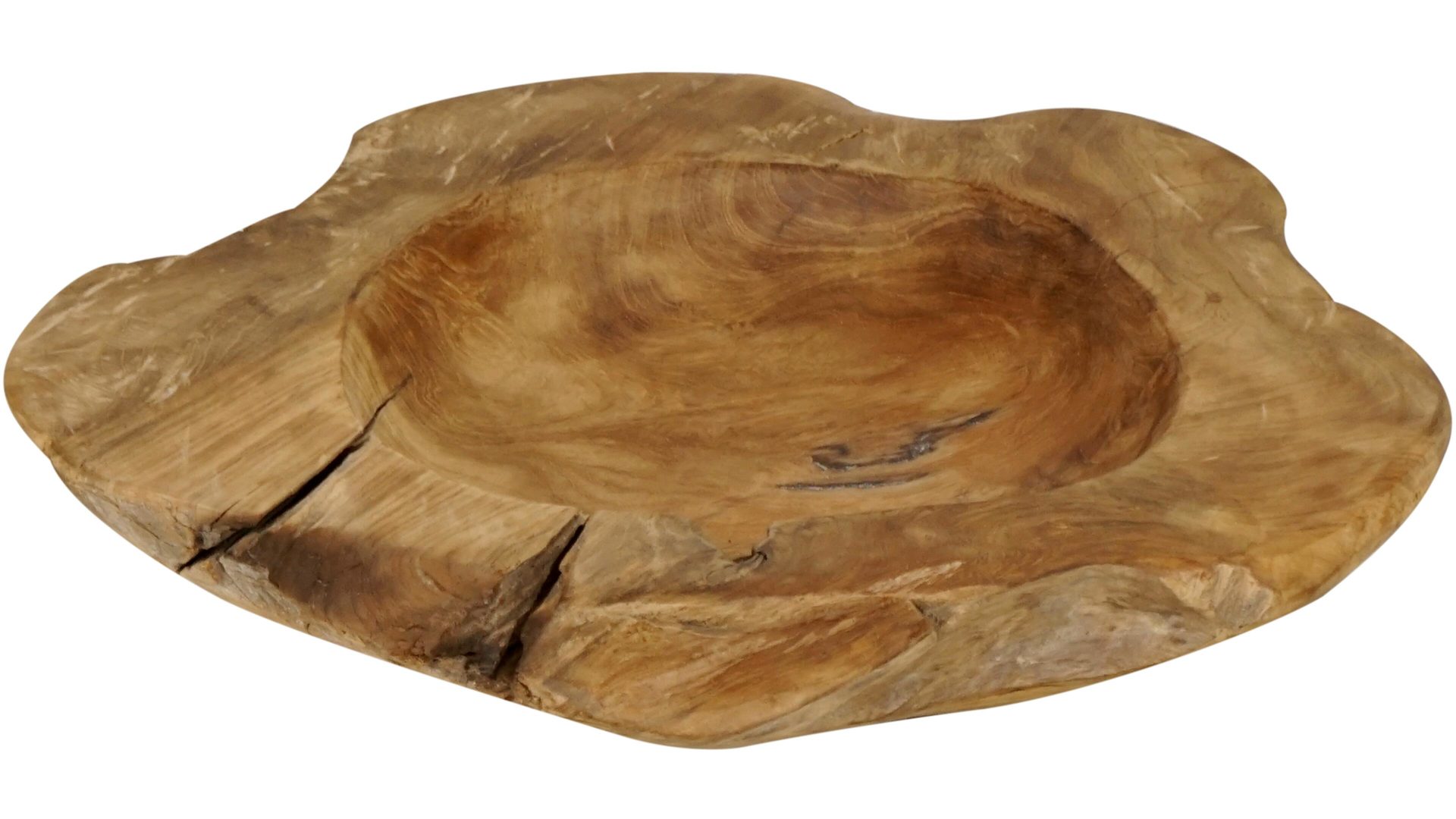 Holzschale Ploß aus Holz in Holzfarben Ploß® Deko-Schale Rund Teakholz – ca. 50 x 50 cm