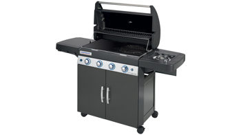 Gasgrill Campingaz aus Metall in Schwarz CAMPINGAZ Grill Gasgrill 4 Series Classic EXSE + Abdeckhaube gratis! Stahl & Aluminiumspritzguss, Grillrost und Kontaktplatte