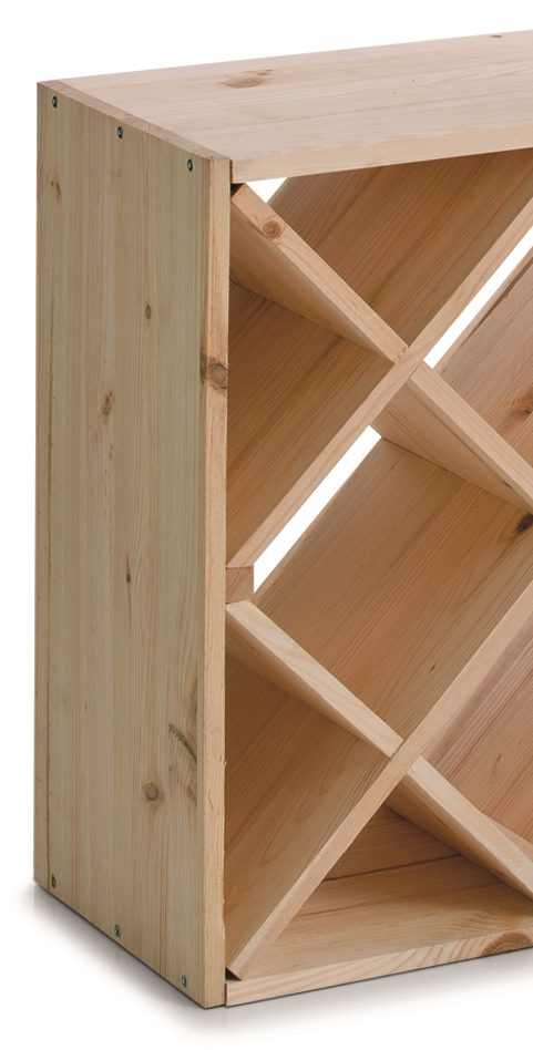Weinregal Zeller present aus Holz in Holzfarben Weinregal - Flaschenregal unbehandeltes Kiefernholz - ca. 52 x 52 cm