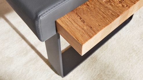 Komplettzimmer Interliving aus Holz in Dunkelgrau Interliving Schlafzimmer Serie 1025 – Komplettzimmer mit Bettbank & weiteren Extras Graphit & Balkeneiche gehackt - Liegefläche ca. 180 x 200 cm