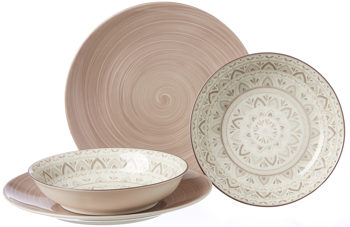 Tafelservice Ritzenhoff & breker aus Porzellan in Braun Tafelservice Valencia braunes Porzellan - 4-teilig, Tafelgeschirr