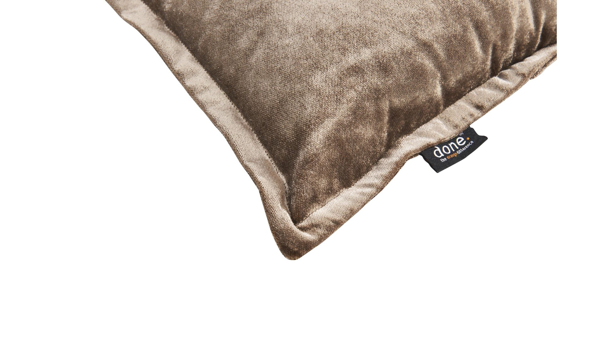 Kissenbezug /-hülle Done.® aus Stoff in Dunkelbraun done.®Kissenhülle Cushion Glam taupefarbener Samt – ca. 40 x 60 cm