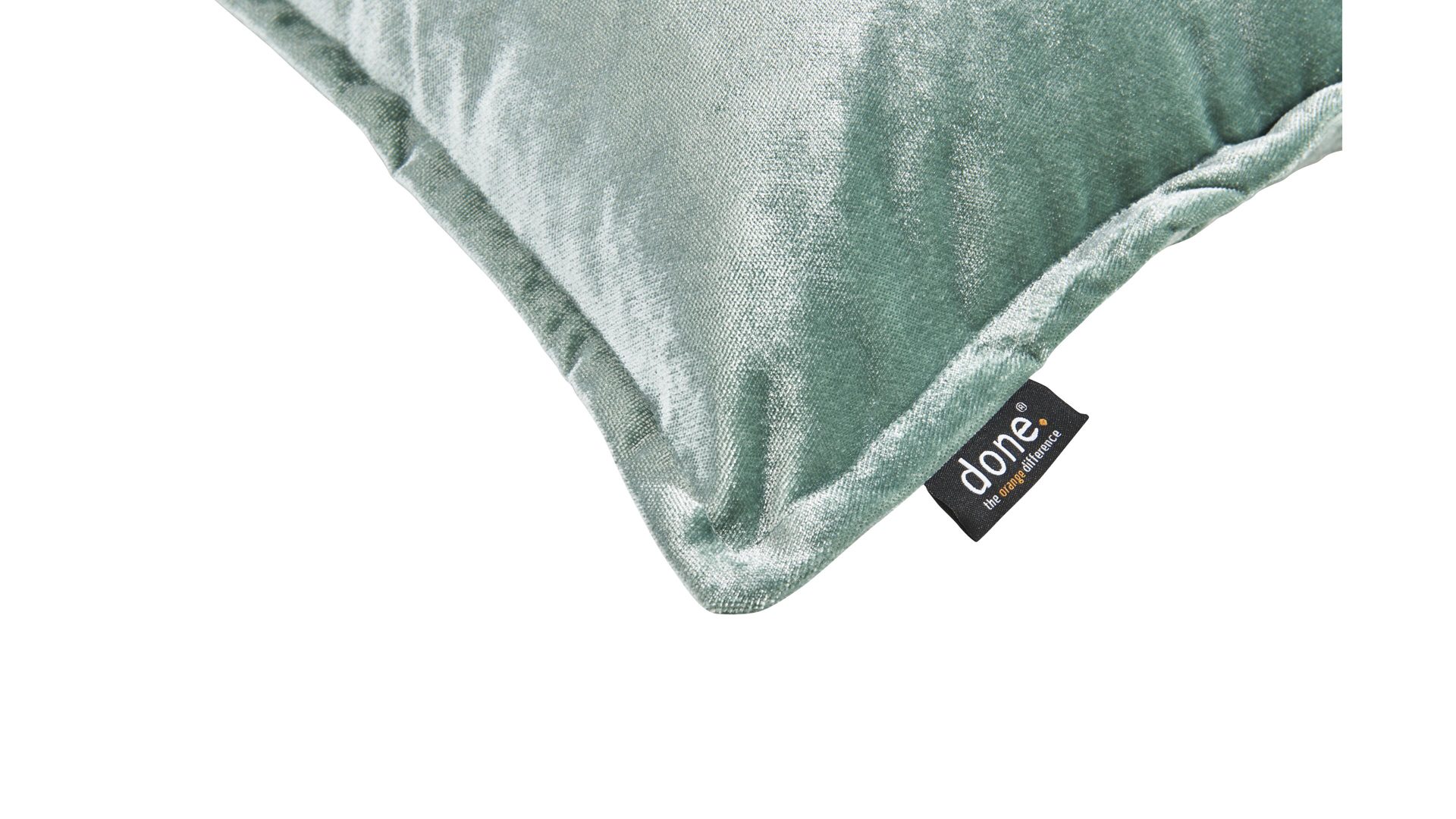 Kissenbezug /-hülle Done.® aus Stoff in Hellblau done.® Kissenhülle Cushion Glam mintfarbener Samt - ca. 40 x 60 cm