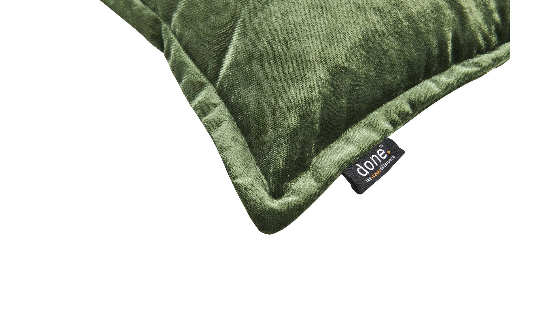 Kissenbezug /-hülle Done.® aus Stoff in Dunkelgrün done.® Kissenhülle Cushion Glam khakifarbener Samt – ca. 65 x 65 cm