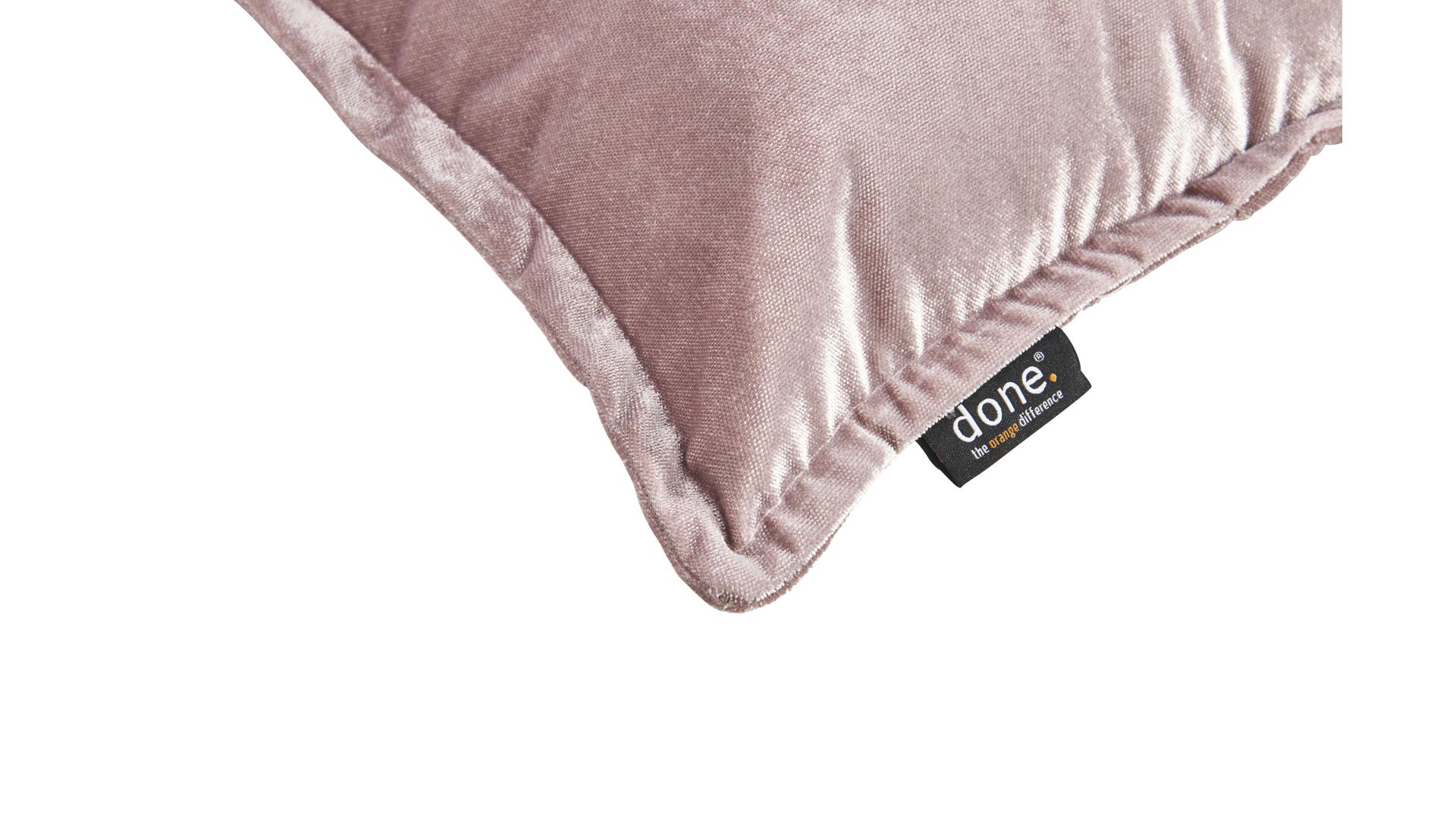 Kissenbezug /-hülle Done.® aus Stoff in Pink done.® Kissenhülle Cushion Glam altrosa Samt – ca. 65 x 65 cm