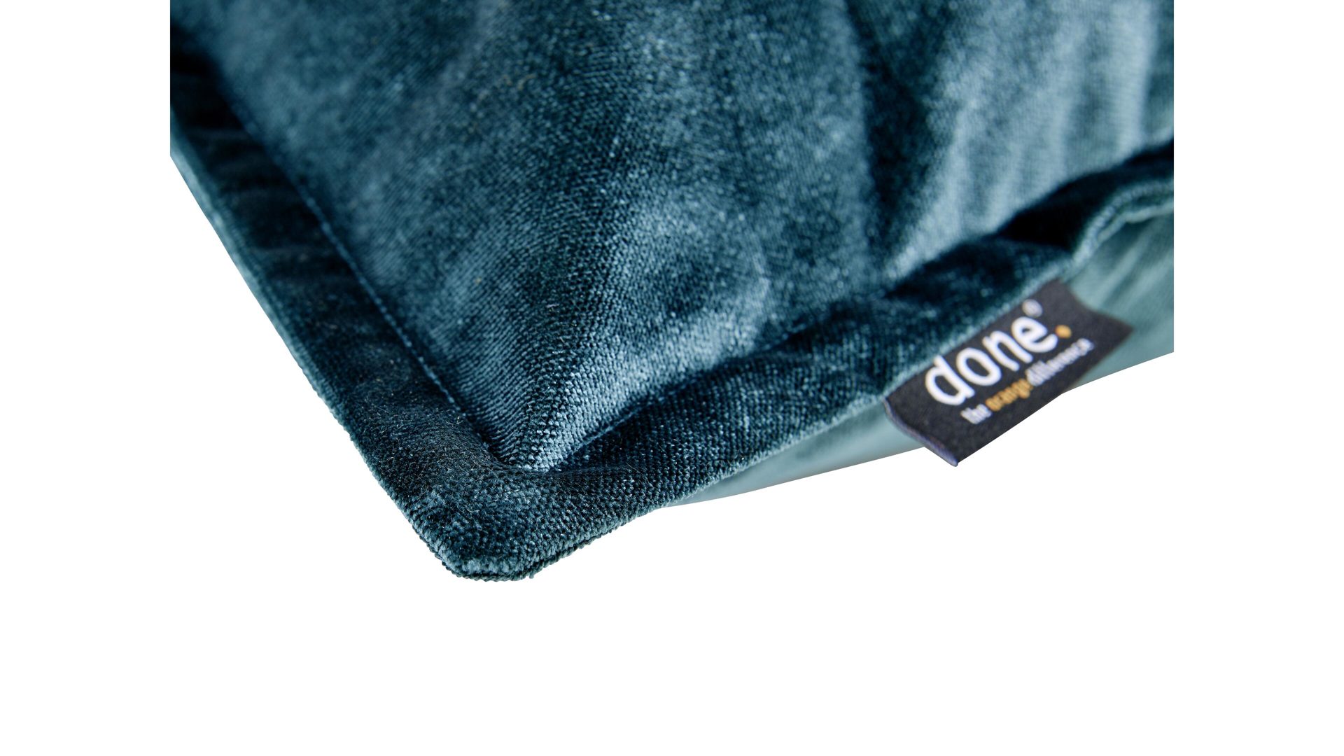 Kissenbezug /-hülle Done.® aus Stoff in Petrol done.® Kissenhülle Cushion Glam petrolfarbener Samt – ca. 65 x 65 cm