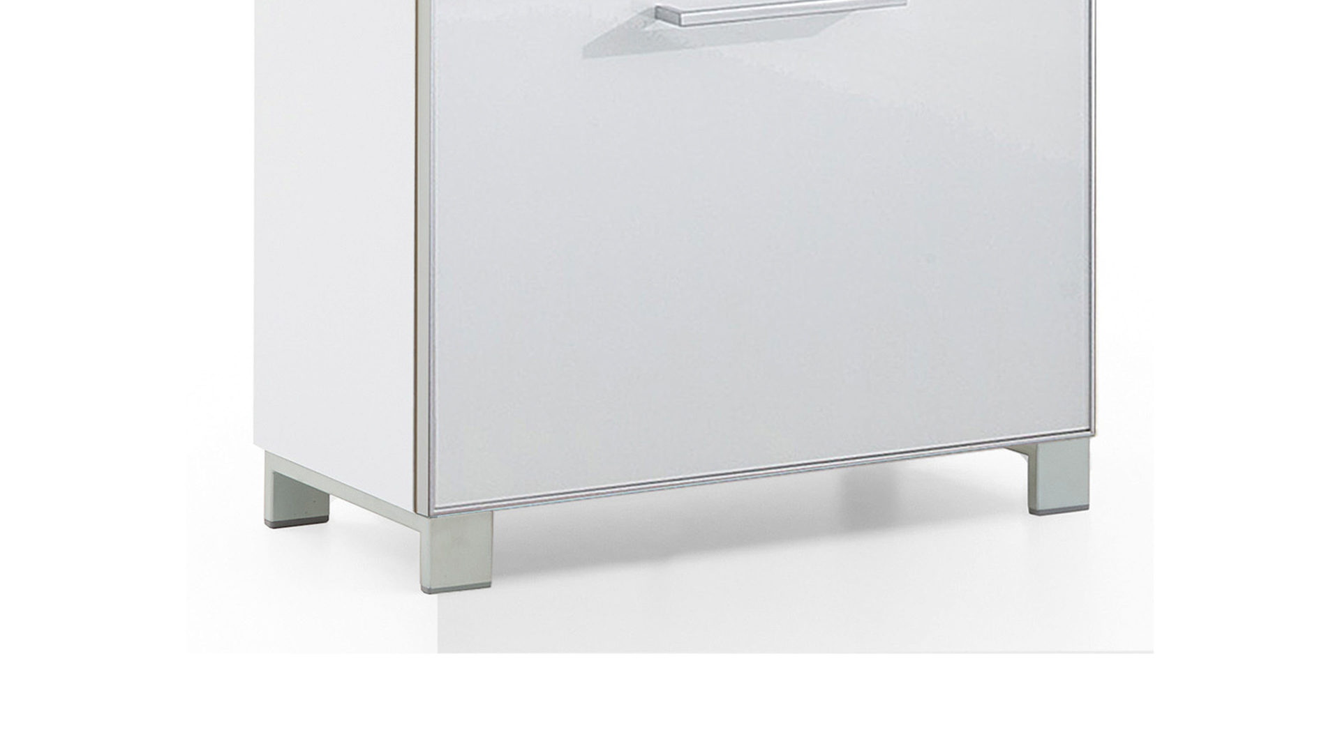 Schuhschrank Voss möebel aus Glas in Weiß VOSS MÖBEL Schuhschrank Santina als Dielenmöbel weißer Lack & weißes Glas – eine Schublade, zwei Klappen