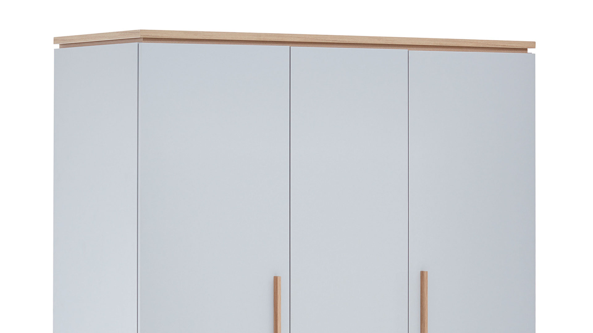 Kleiderschrank Paidi aus Holz in Hellgrau PAIDI Babyzimmerprogramm Benne - Kleiderschrank Kieselgrau & Montana Eiche – drei Türen, Breite ca. 135 cm