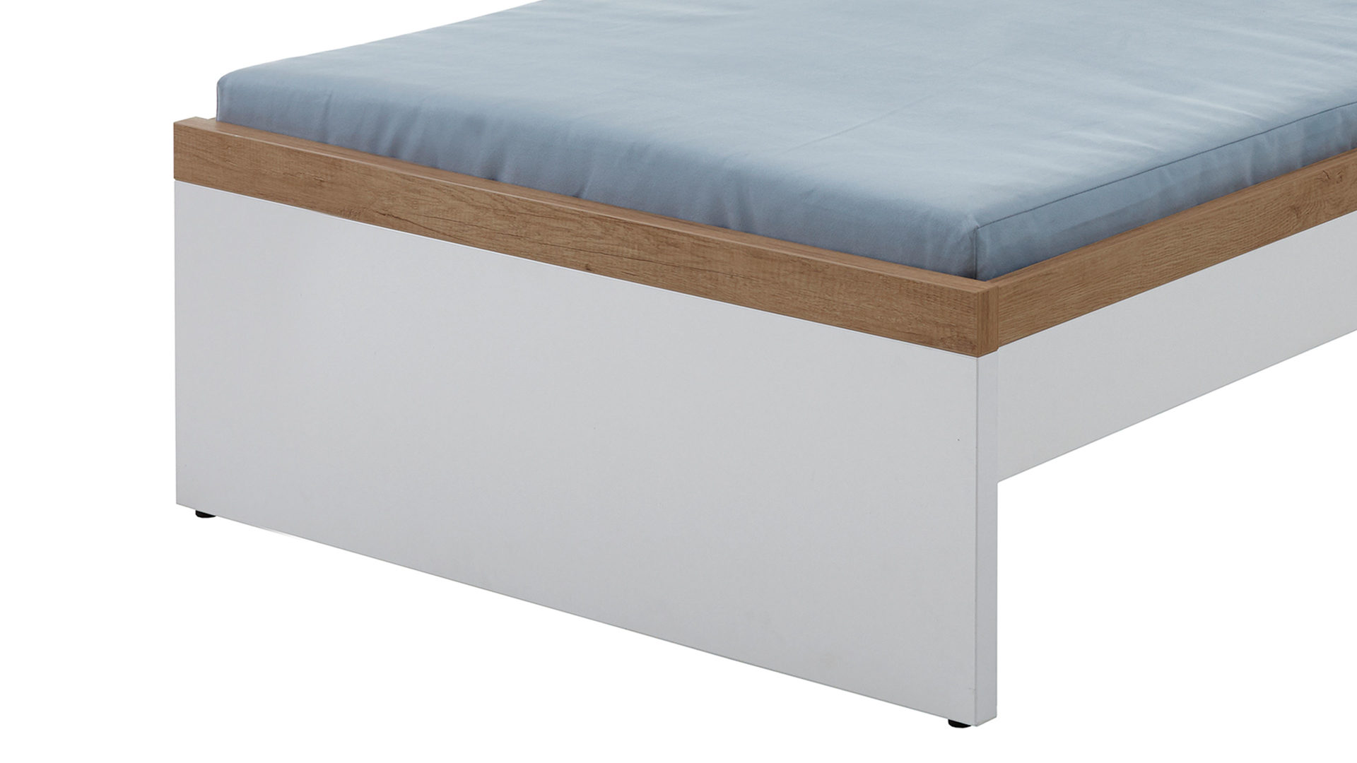 Einzelbett Paidi aus Holz in Weiß PAIDI Jugendzimmerprogramm Oscar - Studioliege Kreideweiß & Nebraska Eiche – Liegefläche ca. 90 x 200 cm