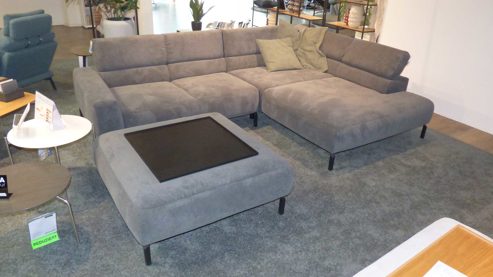 Ecksofa SOFAkultur aus Stoff in Anthrazit Candy Polstergarnitur SK 770 Spring - Ecksofa Feincordbezug anthrazit - Stellfläche ca. 312 x 219 cm