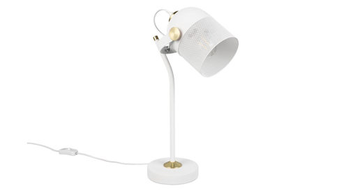 Tischleuchte Trio lighting for you aus Kunststoff Metall in Weiß TRIO Leuchten Tischleuchte MIXA, Tischlampe Durchmesser ca. 14 cm - Höhe ca. 45 cm