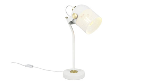 Tischleuchte Trio lighting for you aus Kunststoff Metall in Weiß TRIO Leuchten Tischleuchte MIXA, Tischlampe Durchmesser ca. 14 cm - Höhe ca. 45 cm