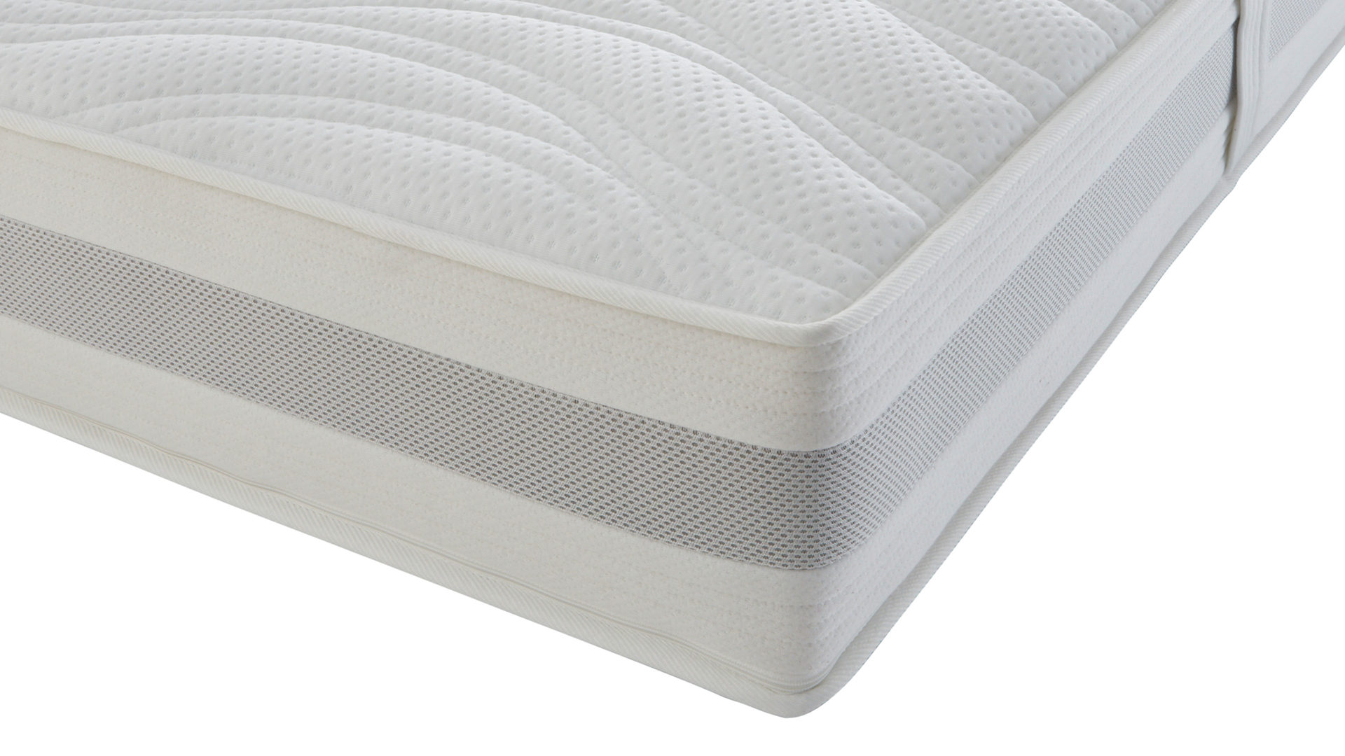 Federkernmatratze Interliving aus Stoff in Weiß Interliving Matratze Medikontur 1913 Taschenfederkern, H3 – Liegefläche ca. 160 x 200 cm