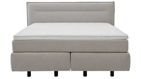 Boxspringbett Interliving aus Stoff in Hellgrau Interliving Boxspring Bett Serie 1421 taubengrauer Bezug Lofar 18 - Liegefläche ca. 180 x 200 cm