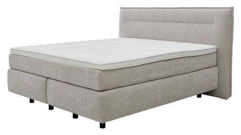 Boxspringbett Interliving aus Stoff in Hellgrau Interliving Boxspring Bett Serie 1421 taubengrauer Bezug Lofar 18 - Liegefläche ca. 180 x 200 cm
