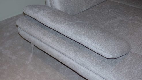 Ecksofa modulmaster aus Stoff in Beige Modulmaster  Polstergarnitur MM-MP1181 - Ecksofa Stoffbezug Rubens beige & Metallfüße hochglanz – ca.  188 x 348 cm